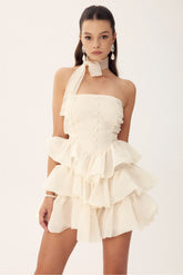 Janice Strapless Ruffle Mini Chiffon Dress-Sunfere